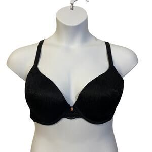 Savage x Fenty Black Lace Overlay Lightly Padded Bra Full Coverage Sz 36DDD